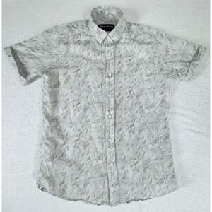 Robert Graham Modern Americana Shirt Mens S White Gray Marbella Woven Tailored